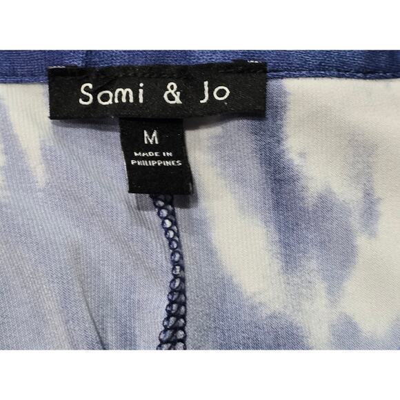 Sami & Jo Low High Blue Abstract Tie Dye Sleeveless Tank Top Tunic Shirt - Picture 5 of 9